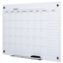 Bild 1 von Vinsetto Kalendertafel Glasplatte mit 4 Glasclip Marker Radiergummi Aluminium-Stifthalter Magnettafel für Monatsplanungen magnetischer Wochenplaner