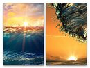 Bild 1 von Sinus Art Leinwandbild »2 Bilder je 60x90cm Wellen Wasser Sonnenstrahlen perfekte Welle Surfen Meer Abenddämmerung«