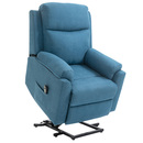 Bild 1 von HOMCOM elektrischer Sessel mit Aufstehhilfe Aufstehsessel für Senior Relaxsessel Fernsehsessel Liegefunktion Leinen-Touch Blau 83 x 89 x 102 cm
