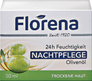 Florena 24h Feuchtigkeit Nachtpflege Olivenöl, 50 ml
