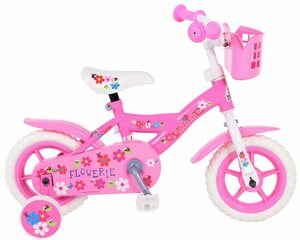 LeNoSa Kinderfahrrad »Flowerie Fahrrad für Mädchen - 10 Zoll - Pink / Weiß«
