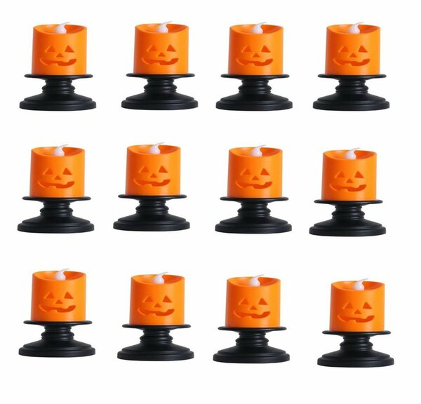 Bild 1 von GelldG Dekoobjekt »Kürbis Laterne, 12 Stück Süßes Design Halloween-Kerzenlicht LED Farbe Kerzenhalter Desktop Dekoration Kürbis Party Home Dekoration«