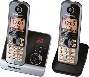 Panasonic KX-TG6722GB Schnurlostelefon mit Anrufbeantworter schwarz