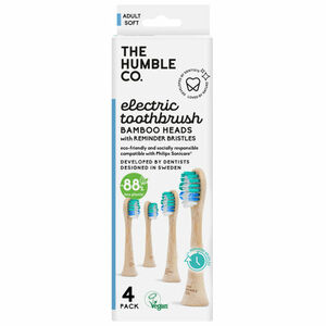 The Humble Co. Aufsätze Elektrische Zahnbürste Soft mit Reminder Bristle (Bambus), 4er Pack