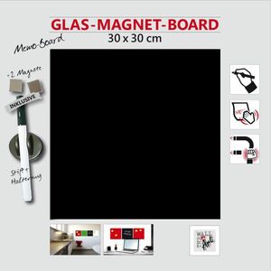 The Wall Glas- Magnetboard schwarz 30 x 30 cm