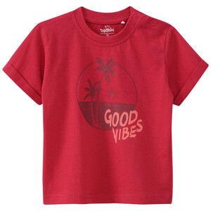 Baby T-Shirt mit Palmen-Motiv DUNKELROT