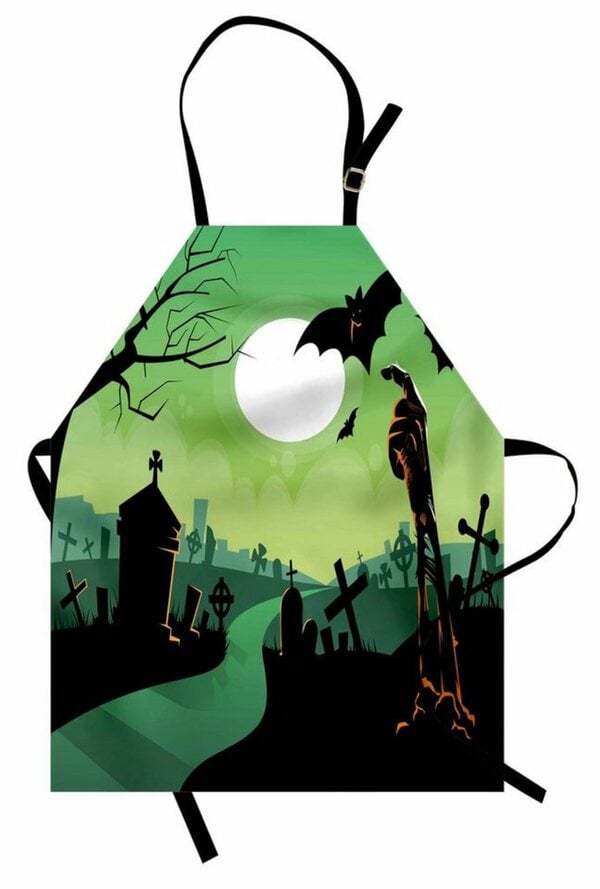 Bild 1 von Abakuhaus Kochschürze »Höhenverstellbar Klare Farben ohne verblassen«, Halloween Zombie Hand in Friedhof