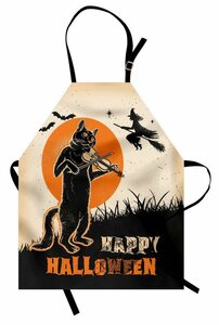 Abakuhaus Kochschürze »Höhenverstellbar Klare Farben ohne verblassen«, Halloween Vintage Katze spielt Violine
