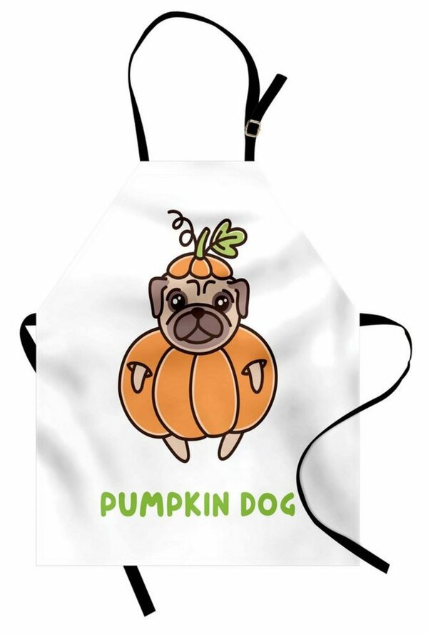 Bild 1 von Abakuhaus Kochschürze »Höhenverstellbar Klare Farben ohne verblassen«, Halloween Lustige Kürbis Hund Mops