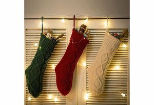 KAHOO Christbaumschmuck »3tlg. Weihnachtsstrumpf, Kamin, gestrickt,Nikolausstrumpf,Geschenktüte«, Weihnachtsdekoration, zum Aufhängen & Befüllen