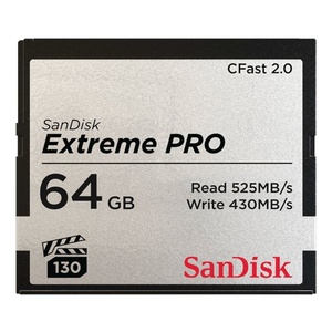 SanDisk CFast Extreme Pro 2.0  64GB, VPG 130, 525MB/Sec