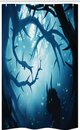 Bild 1 von Abakuhaus Duschvorhang »Badezimmer Deko Set aus Stoff mit Haken« Breite 120 cm, Höhe 180 cm, Tier Nachtwald Halloween