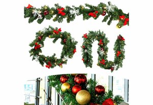 Kunstgirlande »Christbaumschmuck, 2x Weihnachtsgirlande 5m,Tannengirlande mit 100 LED warmweiß inkl.Deko. Girlande Weihnachten Innen Außen Treppen Kamine Weihnachten,Festgirlanden«, Clanmacy