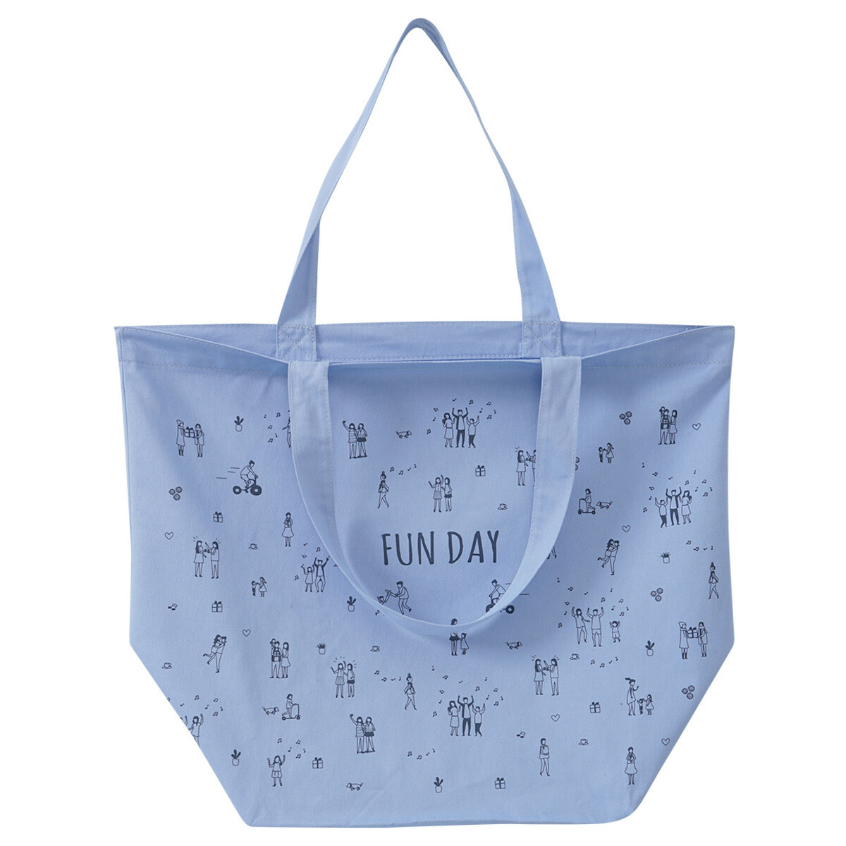 Bild 1 von Baumwolltasche mit Motiven allover HELLBLAU