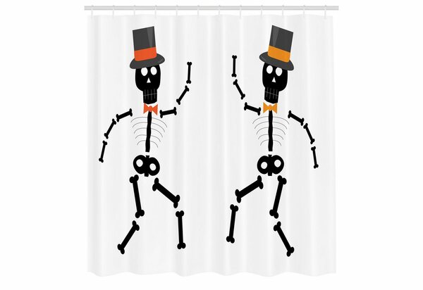 Bild 1 von Abakuhaus Duschvorhang »Moderner Digitaldruck mit 12 Haken auf Stoff Wasser Resistent« Breite 175 cm, Höhe 180 cm, Orange und Schwarz Halloween-Spaß-Hut