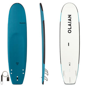 Surfboard 100 Schaumstoff verstärkt 8'2" 100 L mit Leash