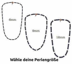 WOOD FELLAS Hals-Schmuck stylische Holz-Kette Deluxe Pearl Necklace Navy/Weiß