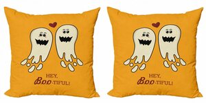 Kissenbezug »Modern Accent Doppelseitiger Digitaldruck«, Abakuhaus (2 Stück), Halloween Hey Boo-tiful Text Ghosts