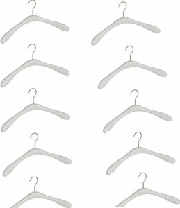 WENKO Kleiderbügel »Sevilla«, (10-tlg), Kleiderbügel Garderoben Bügel, Buchenholz in weiß