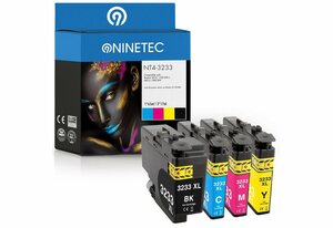 NINETEC »4er Set ersetzt Brother LC-3233 3233XL« Tintenpatrone