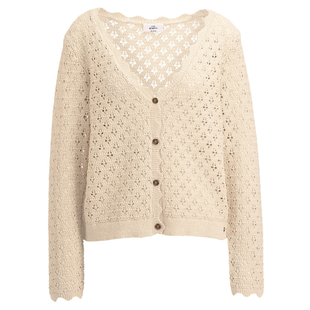 Bild 1 von Damen Strickjacke in Ajour-Optik CREMEWEISS