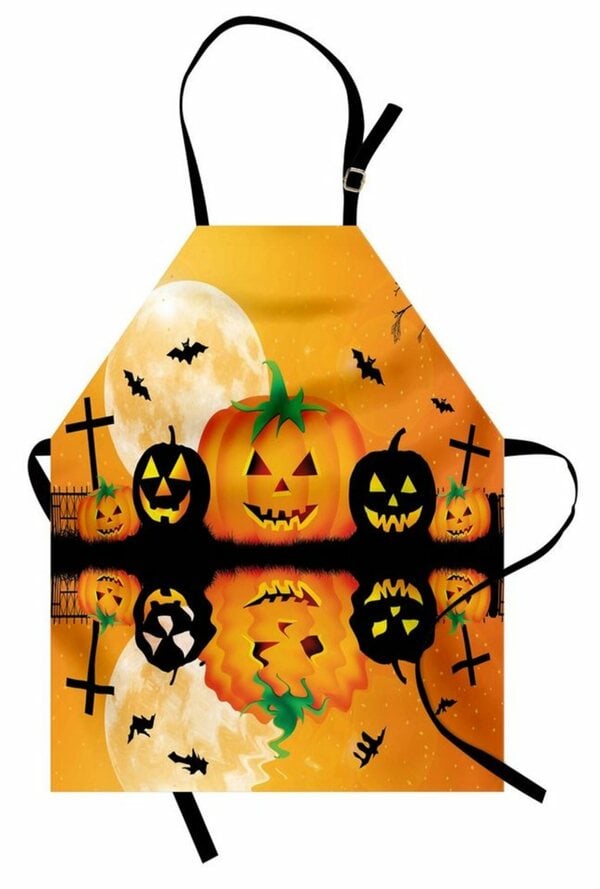 Bild 1 von Abakuhaus Kochschürze »Höhenverstellbar Klare Farben ohne verblassen«, Halloween Scary Pumpkin