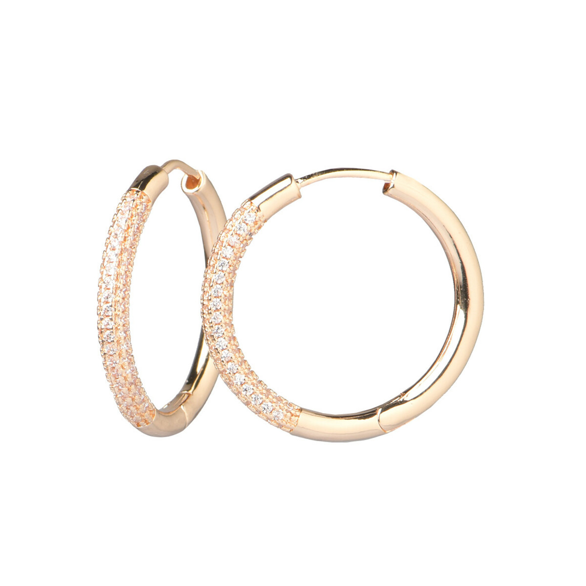 Bild 1 von Damen Creolen mit Glitzersteinchen GOLD