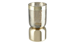 Windlicht gold Metall, Glas  Maße (cm): H: 16  Ø: [8.0] Dekoration