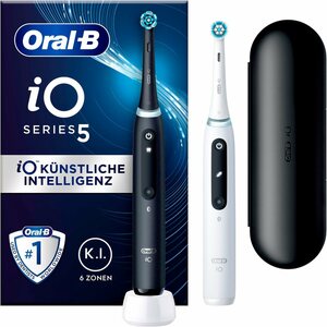 Oral B Elektrische Zahnbürste iO 5, Aufsteckbürsten: 2 St., Doppelpack 5 Putzmodi