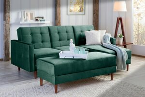 Max Winzer® Sofa »Easy Relax«, Funktionssofa mit Hocker Samt