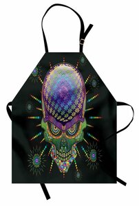 Abakuhaus Kochschürze »Höhenverstellbar Klare Farben ohne verblassen«, Digital Halloween Mexiko Schädel