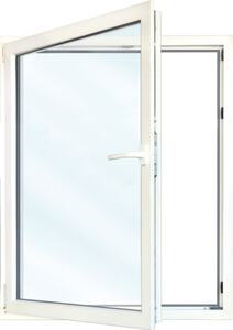 Euronorm Kunststoff-Fenster 70/3s weiss,  1200 x 1200 mm links , Farbe weiss