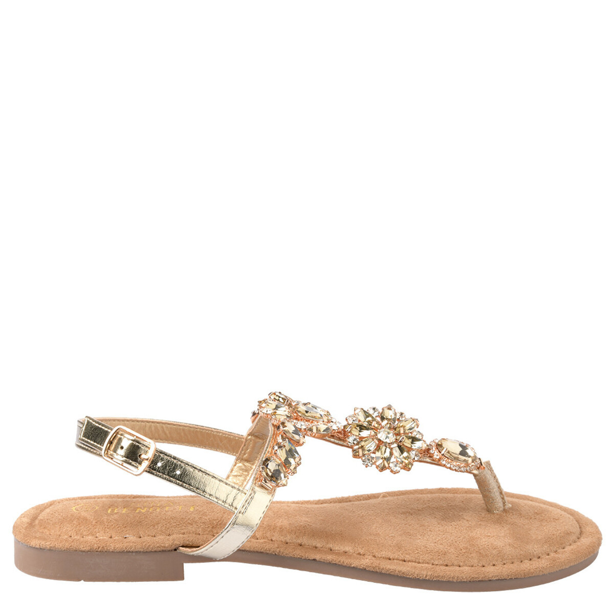 Bild 1 von Damen Sandalen mit Ziersteinen BRAUN / GOLD