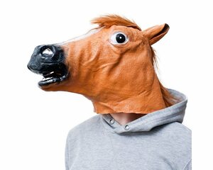 Goods+Gadgets Kostüm »Pferdemaske Tier-Maske aus Latex Fancy Dress«, Karneval & Halloween Pferde Kostüm