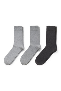 C&A Multipack 3er-Socken-Komfortbund-Bio-Baumwolle, Grau, Größe: 39-42