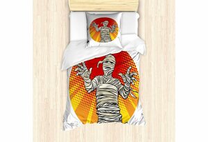 Bettwäsche »Milbensicher Allergiker geeignet mit Kissenbezug«, Abakuhaus, Halloween Retro Mummy Character Art