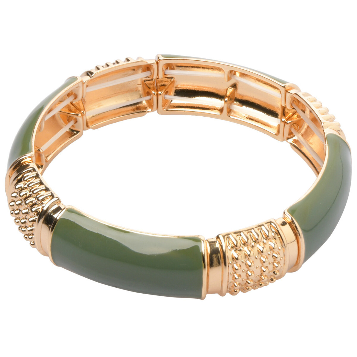 Bild 1 von Damen Armreif mit elastischen Bändern DUNKELGRÜN / GOLD