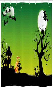 Abakuhaus Duschvorhang »Badezimmer Deko Set aus Stoff mit Haken« Breite 120 cm, Höhe 180 cm, Halloween Tanzen Hexe