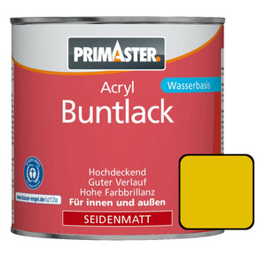 Primaster Acryl Buntlack signalgelb seidenmatt, 750 ml