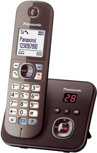 Panasonic KX-TG6821GA Schnurlostelefon mit Anrufbeantworter mocca-braun