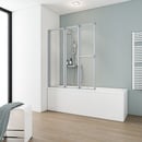 Bild 1 von Schulte Badewannenfaltwand 'Komfort' vollgerahmt, aluminiumfarben, 127 x 140 cm, 3-teilig