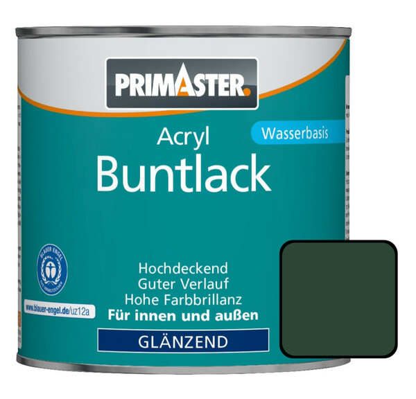 Bild 1 von Primaster Acryl Buntlack moosgrün glänzend, 750 ml