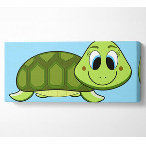 Happy Turtle Baby Blue - Kunstdrucke auf Segeltuch
