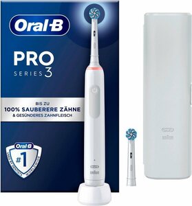 Oral B Elektrische Zahnbürste Pro 3 3500, Aufsteckbürsten: 2 St., 3 Putzmodi
