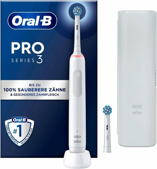 Bild 1 von Oral B Elektrische Zahnbürste Pro 3 3500, Aufsteckbürsten: 2 St., 3 Putzmodi