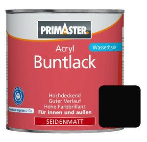 Primaster Acryl Buntlack tiefschwarz seidenmatt, 750 ml