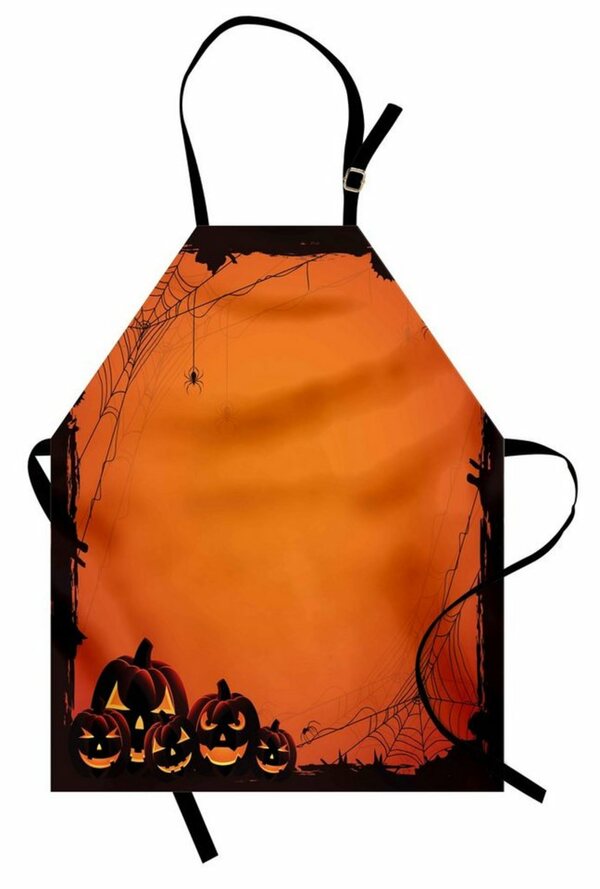 Bild 1 von Abakuhaus Kochschürze »Höhenverstellbar Klare Farben ohne verblassen«, Orange Halloween-Kürbis Scary