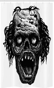 Abakuhaus Duschvorhang »Badezimmer Deko Set aus Stoff mit Haken« Breite 120 cm, Höhe 180 cm, Halloween Zombie Evil Dead Man
