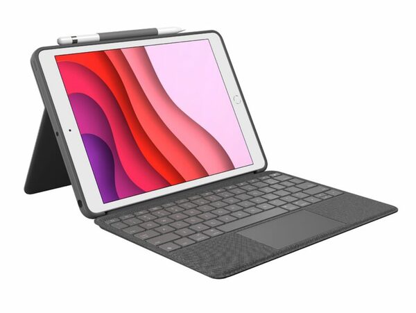 Bild 1 von Logitech Combo Touch, Tastatur-Case mit Trackpad f. iPad 10,2", QWERTZ, schwarz