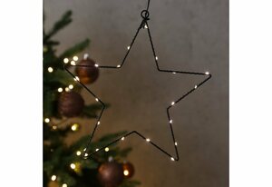 MARELIDA LED Stern »LED Stern Frohes Fest Metallstern Leuchtstern 5-zackig hängend 27cm schwarz«